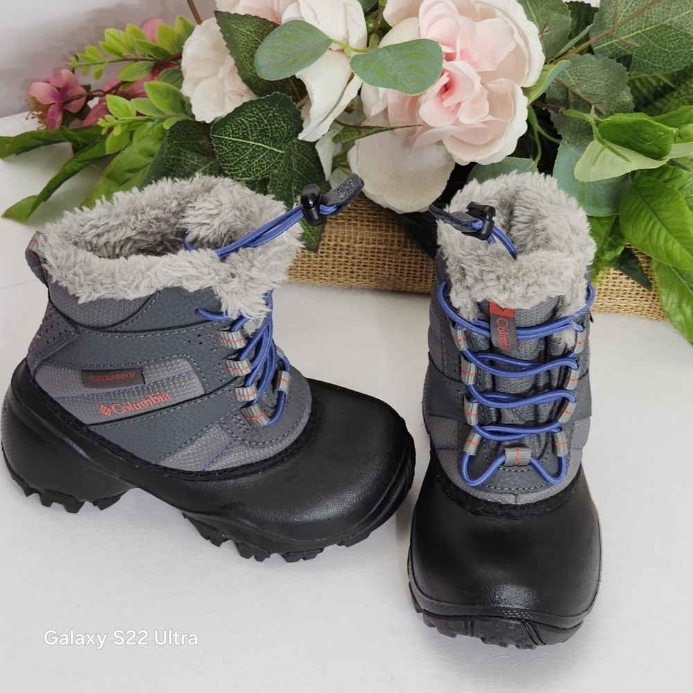 Columbia Black and Gray Kids Snow Boots